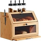 YOUDENOVA Brotkasten Bambus Eco Brotbox Brotkorb mit Schneidebrett Aufbewahrungsbox Küche...