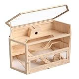 Wiltec XXL 3 Etagen Nagerkäfig, 6-eckig, 1150 x 600 x 580 mm, aus Holz, mit klappbarem Deckel &...