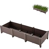 Hochbeet – Gartenbett aus Kunststoff | mit Drainage und selbstständigem Design, perfekt für...