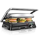 Aigostar Samson 30KLU- XXL Kontaktgrill Panini Grill,Sandwich Maker,2000 Watt, antihaft...