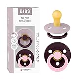 BIBS Colour Studio Schnuller 2er-Pack, BPA-frei, Kirschform Nippel. Naturkautschuk/Latex,...