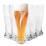 Sendez 6 Weizengläser 0,5L (max. 580ml) Biergläser Bierglas Weissbiern Weissbierglas...