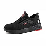 Hitmars Sicherheitsschuhe Herren Damen Arbeitsschuhe Leicht mit Stahlkappe Sneaker rutschfest...