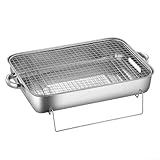 Familien-Camping-Kohlegrill mit Bratpfanne, Gittergrill, verstellbarer Luftstrom-Entlüftung,...