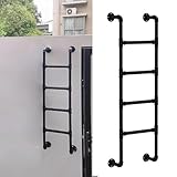 Wandmontierte Feuerleiter, rutschfest, strapazierfähig, 150 kg Tragkraft, für Außendach und...