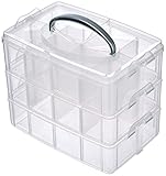 Rayher Sortierbox Aufbewahrung mit Griff,Transparent, groß, ‎23.1 x 18.5 x 15.6 cm,3 Etagen m. 17...