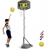 GILIKOKO Basketballkorb mit Ständer Basketballkorb Set 110-190 cm höhenverstellbares Outdoor und...