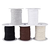 BENECREAT 5 Farbe 75 m Langes Natürliches Makramee Kordel 5mm Breite Geflochtene Baumwollkordel...