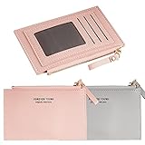 BETESSIN 2 STK Geldbeutel Kleine Portemonnaie Multi Slots PU Leder Brieftasche Schlanke kartenetui...