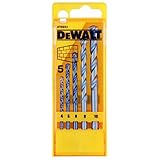 DEWALT Steinbohrer-Set DT6952 (5-teiliges Set in Kunststoffkassette - Ø 4, 5, 6, 8, 10 mm, geeignet...