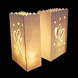 Yalulu 20 Stück Lichttüte Deko Licht Tüte Teelicht Kerze Taschen Candle Bags für Hochzeit Party...