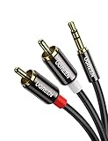 UGREEN Klinke auf Cinch Kabel 3,5mm Klinke Chinch Stereo Audio Kabel für TV, PC, Handy, MP3-Player,...