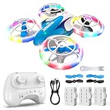 Mini Drohne für Kinder Anfänger, RC Flugzeug Spielzeug Drone mit kühlen LED Lichter, Quadrocopter...