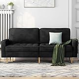 Yaheetech 2-Sitzer Sofa, Samt-Sofa mit Metallbeinen Modernes 2er Gästesofa Polstersofa Schlafcouch...