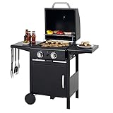 tepro Gasgrill Mayfield 2 mit 2 Edelstahlbrennern, verchromten Grillrosten (Rost-in-Rost-System),...