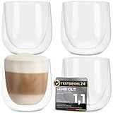 4er Set Cappuccino Tassen 250ml - Gastronomie Qualität - spülmaschinenfest und hitzebeständig -...