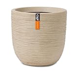 Capi Europe - Blumentopf Kugel Waste Rib NL - 43x41 - Terrazzo beige - Öffnung Ø35 - Blumentopf...