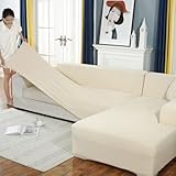 BOLUXIU Sofabezug, Eck Stretch-Sofabezug Stretch Sofabezug für 1/2/3/4 Sitzer（L-förmiges Ecksofa...