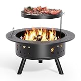 Xbro Feuerschale mit Grillrost und Schürhaken, Ø91 cm Feuerschalen für den Garten,...
