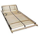 Sleepneo Lattenrost 120x200, Kopfteil verstellbar, Ergonomischer 7 Zonen Lattenrost, Buchenholz, 28...