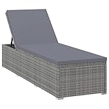 vidaXL Sonnenliege mit Dunkelgrauer Auflage, Gartenliege mit Stahlgestell, Relaxliege für Garten...