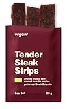 Vilgain Getrocknete Steakstreifen BIO – 25 g, 98,5% hochwertiges Rindfleisch, proteinreich,...
