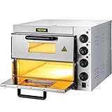 VEVOR Professioneller Pizzaofen, 36 cm groß Pizza Pizzabackofen, 3000 W Doppellagig Mini Pizzaofen...