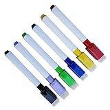 Uonlytech 6 Stück Magnetische Whiteboard Marker Vivid Farben Abwischbar Geruchsarm für Schule...