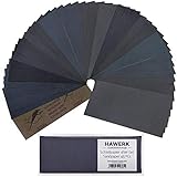 HAWERK Profi Schleifpapier Set | 80-3000 Körnung, 45 Stück | Nass und Trocken | Schleifpapier für...