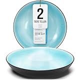Tiefe Teller Set, Pasta Teller Tief Groß - Pure Living teller mit hohem rand, 2er Set Ibiza...