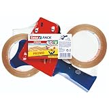 tesa Paketband-Abroller und tesapack Paketbänder im Set - 2 x hochwertiges Packband inklusive 1...