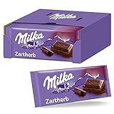 Milka Zartherb 23 x 100g, Zartschmelzende Schokoladentafel mit dunkler Alpenmilch Schokolade
