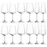 Leonardo Puccini Glas 12er Set, Weißwein-, Rotwein- und Sekt-Gläser, spülmaschinenfeste...