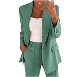 EMATOP Hosenanzug Damen Elegant Business Anzug Set 2-teilig Slim fit Blazer Hose Outfit Casual...