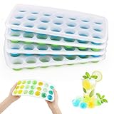 4 Pack Silikon Eiswürfelform mit Deckel, Silikon Eiswürfelschale Auslaufsichere...