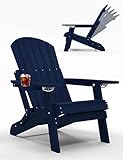 YEFU Adirondack Stuhl Verstellbare Rückenlehne, Klappstuhl Adirondack mit Getränkehalter, Outdoor...