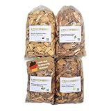 Landree® Starter-Set Räucherchips Kirsche, Apfel, Birne, Pflaume - 4 x 2 Liter -Altes Land- Wood...