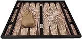 Leder Backgammon Deluxe 49cm XXL - Ordner of World - Holz mit eingelegtem Leder - Hergestellt in der...