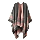 colornival Poncho Damen Winter Warm Elegant Poncho Decke Poncho Cape Strick Poncho Mantel Winter...