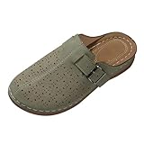 Pantoletten Damen Dicke Sohle Geschlossene Hausschuhe Slip-On Schlappen Sandalen Mesh Slippers Mit...