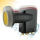 SCHWAIGER 401 Quattro LNB Low Noise Blockconverter Sun Protect digital hitzebeständig LNB-Kappe...