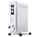 Pro Breeze 2500W Ölradiator mit 11 Heizrippen, Elektrischer Heizkörper, 24h Timer, Ölradiator...