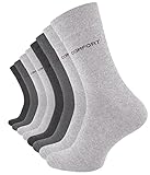 VCA 8 Paar Herren COMFORT Socken in Grau, Ohne Gummibund, Baumwolle mit Elasthan (43/46, Grau) -...