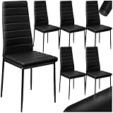tectake® eleganter Stuhl mit hoher Rückenlehne, 6er Set, Pflegeleichte Esszimmerstühle,...