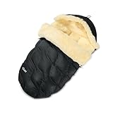 Fellhof Lammfell Fußsack Kinderwagen WINTERBERG, OEKO-TEX zertifiziert, 50x98 cm, wind- und...