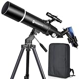 Teleskope für Erwachsene Astronomie, 80mm Aperture 600mm Refraktor Teleskop für Kinder, Anfänger,...