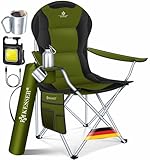 KESSER® Campingstuhl faltbar bis 150 kg Angelstuhl Faltstuhl Klappstuhl Gepolstert mit Armlehnen,...