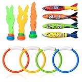 Tashce 11 Stück Unterwasser Tauchspielzeug Set, Tauchringe für Kinder, Pool-Spielzeug, Schnell...