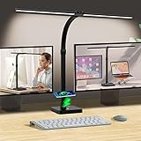 tantu Schreibtischlampe Led Dimmbar,SchreibtischLampe mit 15W Wireless Charging und USB...