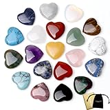 XIANNVXI 20 Stück Glücksbringer Herz Deko Kristalle Edelsteine Set Valentinstag Herz Liebe Herz...